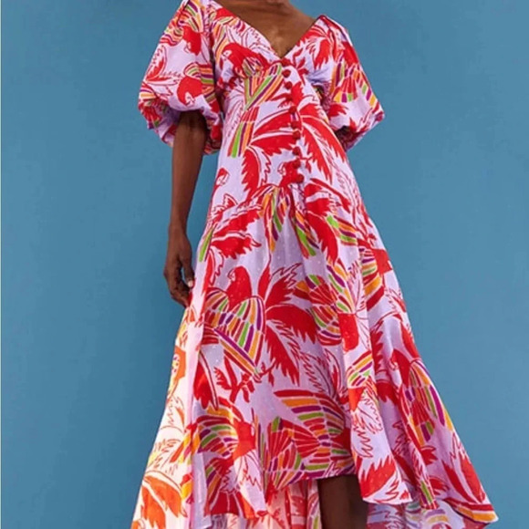 FARM Rio LILAC COLOR BIRDS MIDI DRESS LILAC COLOR BIRDS - Picture 2 of 6